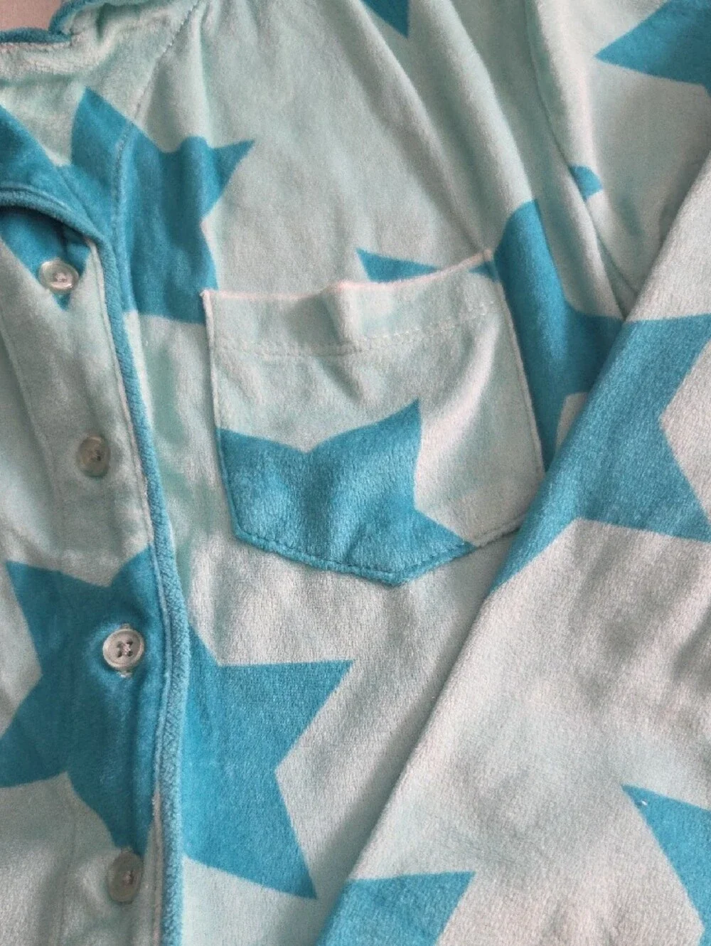 art class Teal Star Button-Front Pajama Set